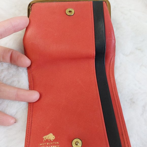 Vintage Lady Buxton Red Leather Clutch Short Wallet Pouch - Picture 4 of 12